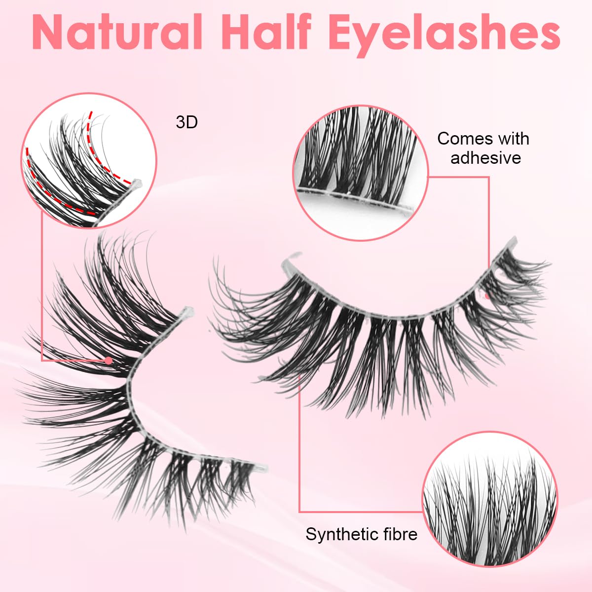 MAYCREATE False Eyelashes for Natural Cat Eye Look featuring 7 Pairs 3D Fluffy Wispy Strips
