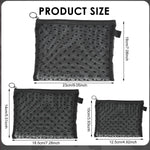MAYCREATE Cosmetic Bags 3pcs Mesh Makeup Pouches with Zipper for Travel | Heart Print Design