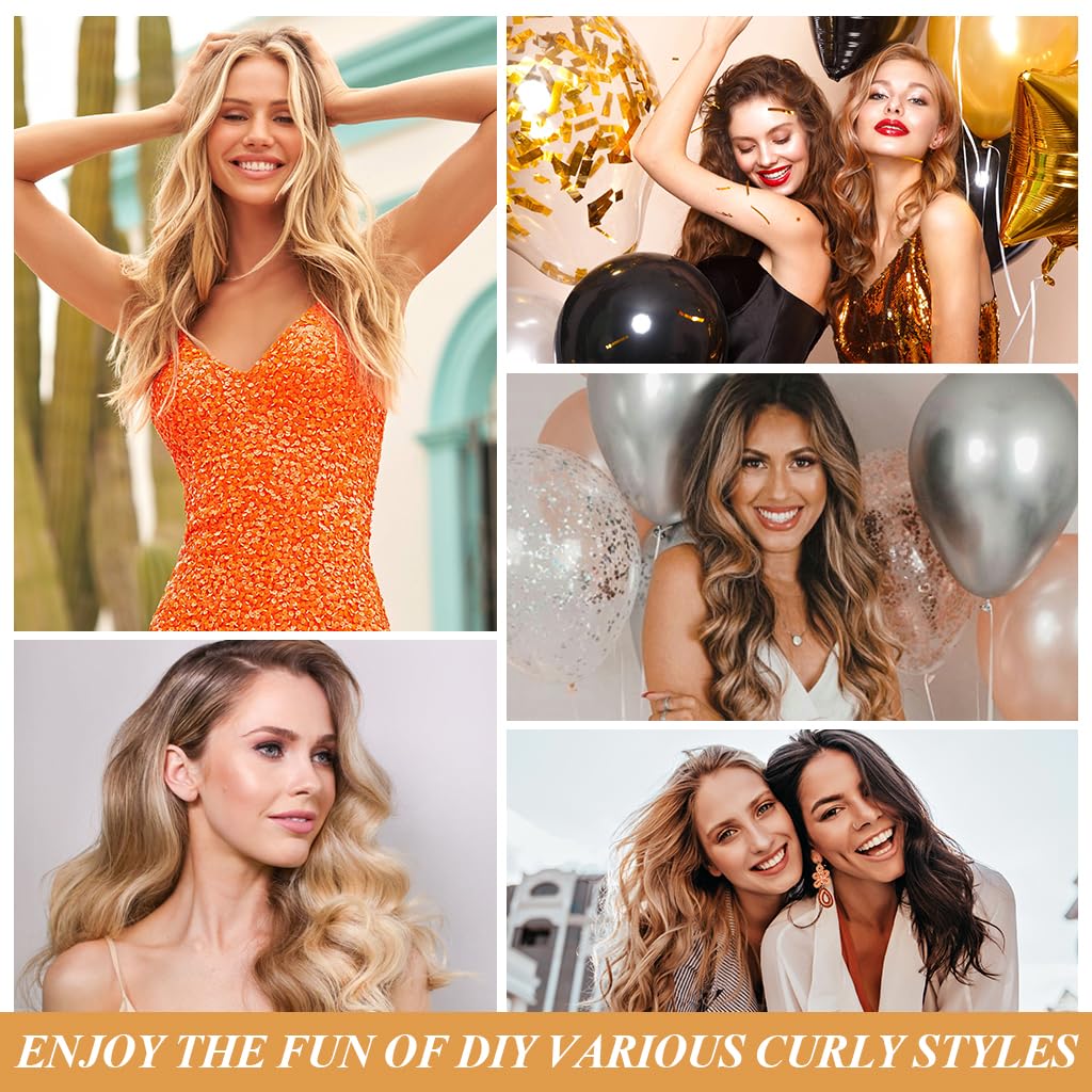 MAYCREATE No Heat Curling Rod Headband for Overnight Hair Styling with Velvet Roller | 5 Piece Set for Women