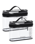 MAYCREATE® Toiletry Bag, 2Pcs Clear Makeup Cosmetic Bag Organizer, Quart Size Travel Bags for Toiletries, Carry-on Travel Accessories Essentials, Black