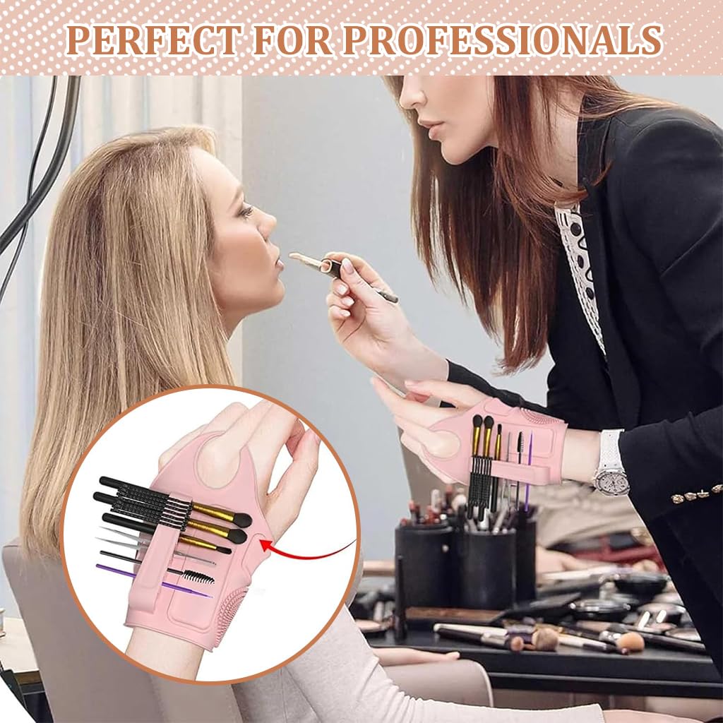 MAYCREATE Makeup Mixing Palette Wristband for Artists with 6 Tool Sleeves and Silicone Tray