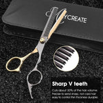 MAYCREATE Hair Cutting Scissors for Home and Salon Use with Adjustable Screw & 10pcs Kit | Stainless Steel Tools for Men and Kids Hair Trimming