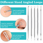 MAYCREATE Blackhead Remover Tool Kit 15pcs for Pore Cleaning with Dual Head Design and Stainless Steel Box