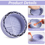 MAYCREATE® Silicone Makeup Brush Cleaner & Drying Holder 2-in-1 Design Portable Sillicon Brushes Cleaning Mat, Makeup Brush Cleaning Tool Bowl Organizer and Drying Rack - Purple