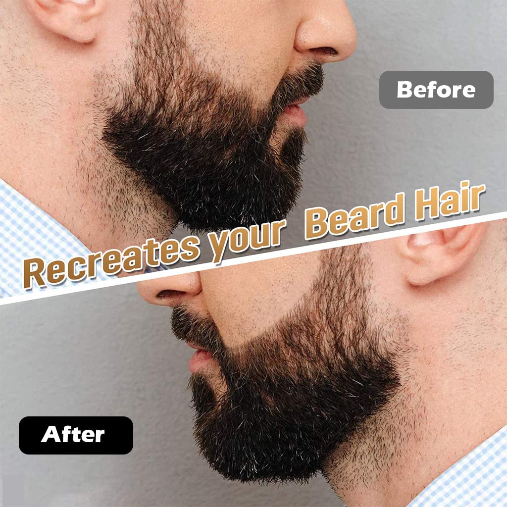 MAYCREATE® Beard Pencil Filler for Men Dual Tip 2 in 1 Beard Pencil with Beard Filler Powder for Beard Styling, Sweat Proof Beard Pencil Filler Mustache Kit for Men Beard, Mustache, Eyebrows (black)