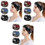 MAYCREATE Head Band for Women 9PCS for Yoga Running and Makeup featuring Knotted Boho Design | Stretchy Flower Print Hair Accessories