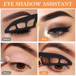 MAYCREATE Eyeshadow Application Template Tools with Brush for Beginners | 2Pcs Reusable Universal Fit Stencils