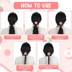 MAYCREATE 4Pcs Telephone Wire Hair Band for Girls Kids Hair Accessories for Girls braided Spiral Cute Flower Hair Ties Elastic Ponytail Maker Hairband Gift for Women, Girls