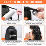 MAYCREATE Hair Roller Curler for Bangs and Wavy Styling with 12 Clips 6.5x4cm | Heatless Hook and Loop Design