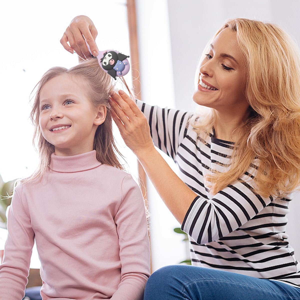 MAYCREATE Hair Brush for Girls with Ergonomic Handle and 5.3 in Size | Gentle Kuromi Design for Kids