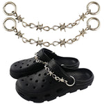 MAYCREATE® Shoes Metal Chain Spikes Charms Cool Punk Barbed Chain Charms for Sandals Clog Accessories Shoe Decorations for Men Women
