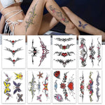 MAYCREATE Temporary Tattoo Stickers for Women featuring 8 Sheets 14.8x21cm Waterproof Designs