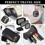 MAYCREATE Makeup Organizer Bag Set for Travel and Toiletries with 4 Mesh Zipper Pouches Black