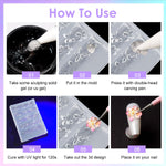 MAYCREATE 3D Gel Nail Art Flower Molds for DIY Floral Designs featuring 4PCS Silicone Templates