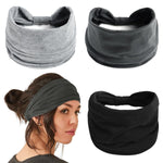 MAYCREATE Wide Headband for Women featuring 9×7 in Stretch Fit and 3 Cotton Colors | Yoga & Fitness