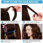 MAYCREATE Heatless Hair Curler Roller Kit with 18pcs in 3 Sizes and Magic Self Grip Clips
