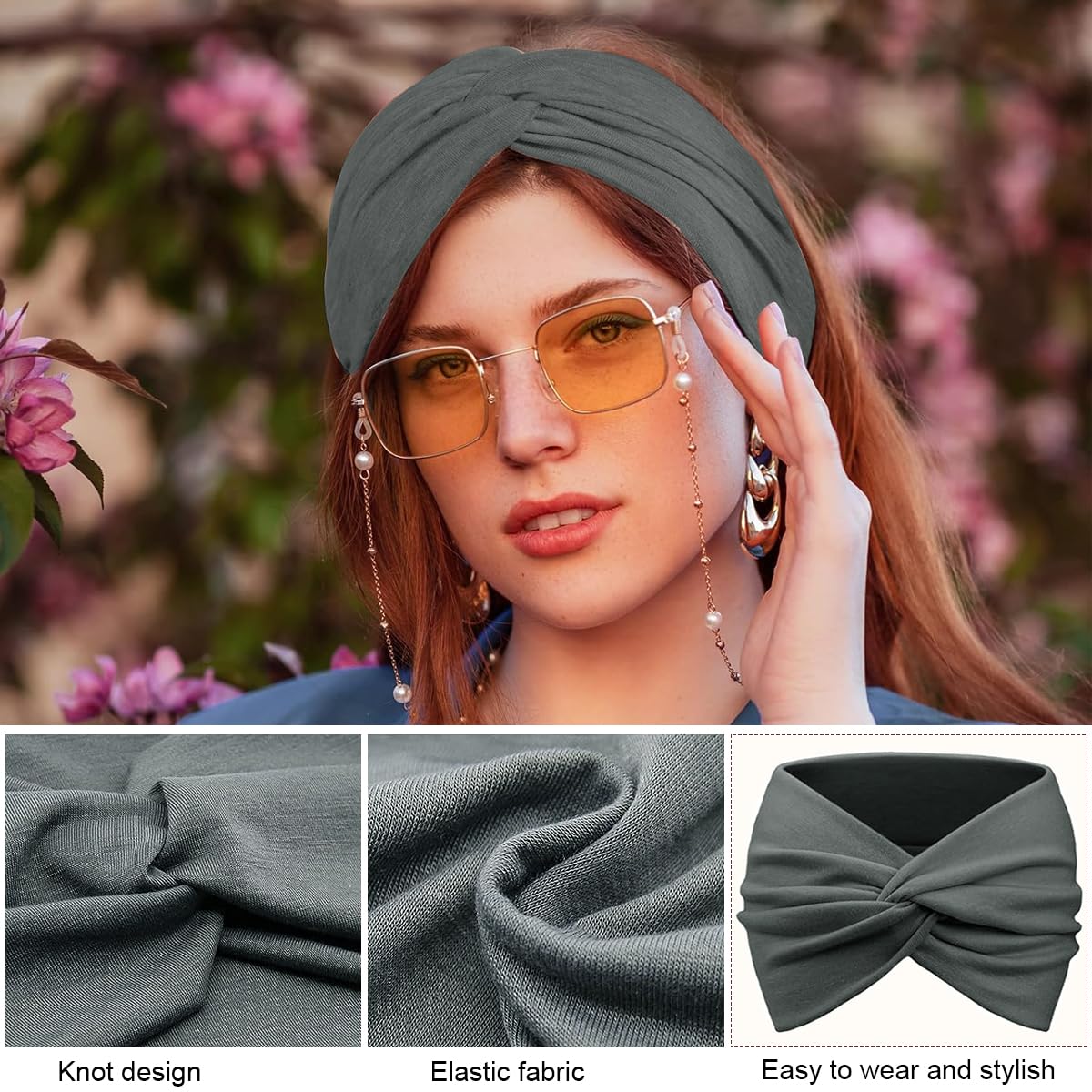 MAYCREATE Hair Band for Women featuring 10.43×7.08 in Wide Stretchy Design & Soft Dacron | Ideal for Yoga and Makeup