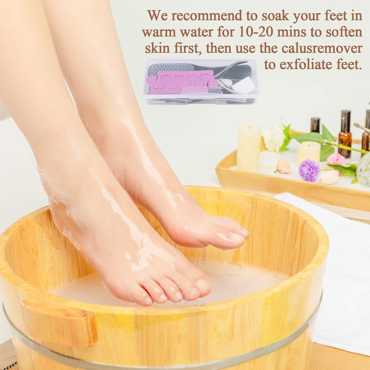 HASTHIP® Pedicure Kit for Women For Foot 20 in 1 Manicure Foot File, Callus Removal For Feet Stainless Steel Foot Care for Women Men Home Foot Spa Kit