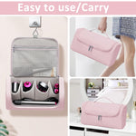 MAYCREATE Travel Storage Bag for Dyson Airwrap featuring 5 Compartments & Hanging Hook | Pink PU Organizer