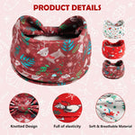 MAYCREATE Wide Hair Bands for Women with 3 Festive Christmas Designs | Soft Stretchy Fabric