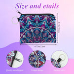 MAYCREATE Mandala Coin Purse Set for Travel and Daily Use with Metal Loop Ring | 3Pcs Polyester Pouches for Women and Girls