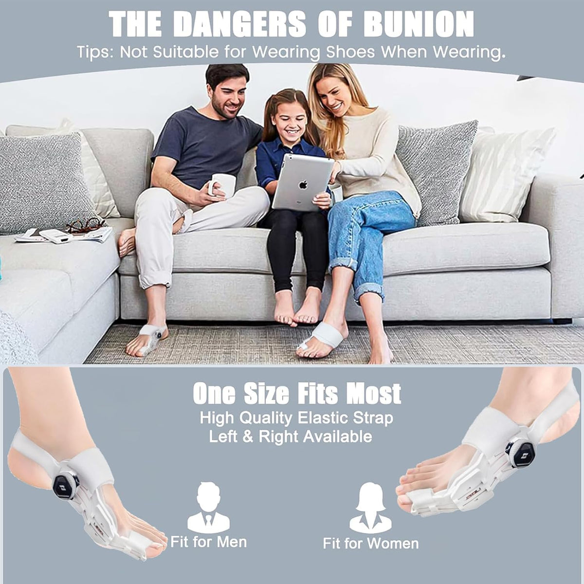 MAYCREATE Bunion Thumb Corrector for Left and Right Foot with Adjustable Rotating Knob | Toe Separator for Men and Women