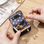 MAYCREATE Small Jewelry Box for Rings and Necklaces with Clasp Lock 2.6x1.77x1.37 in Black
