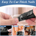 MAYCREATE Nail Cutter for Thick Nails with Anti Splash Catcher and Textured Handle | Stainless Steel for Adults