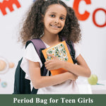 MAYCREATE Small Pouches for Sanitary Pads featuring Zipper Closure and 13x13cm Cotton Design | Pack of 2 for Women