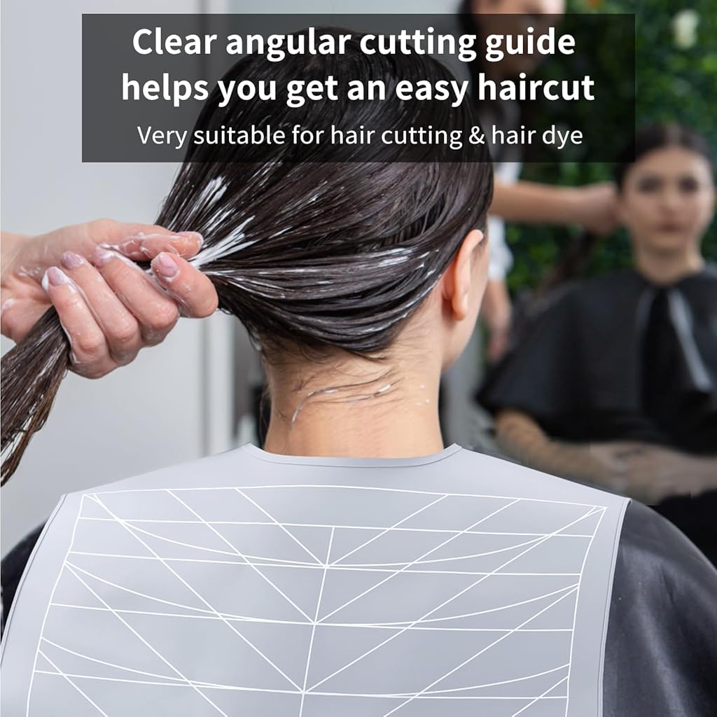 MAYCREATE Silicone Waterproof Hair Dye Shawl, Hair Cutting Collar with Guiding Lines, Cutting Mat for Hair Stylist, Barber Shop Hair Cutting Pad/Cape for Salon, Hair Cutting Tools Salon Accessories