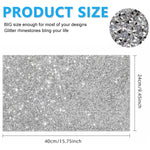 MAYCREATE Self Adhesive Rhinestone Strips for DIY Crafts with Strong Adhesion 9.4 x 15.8 in White | Cuttable Bling Ribbon for Decoration