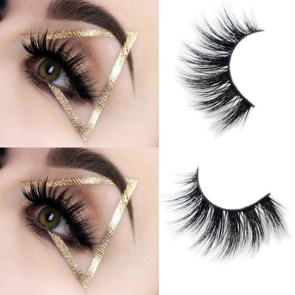 MAYCREATE False Eyelashes for Party Look featuring Knot Free Lash Band and 7 Pairs 15–18mm