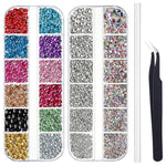 MAYCREATE Nail Art Rhinestones Kit Colorful Rhinestones Nail Design Tools Kit Multi Shapes Flatback Round Bead with Pickup Pen + Tweezer for DIY Manicure Craft Decoration Nail Art Salon