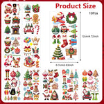 MAYCREATE Christmas Temporary Tattoo Stickers for Kids and Adults featuring 10 Sheets | Waterproof and Easy to Apply Holiday Body Art