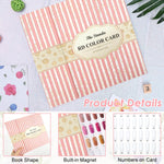 MAYCREATE Nail Color Chart Display Book with 120 False Nail Tips for Salon and Home Use | Pink Hard Cover Organizer for Professional Nail Artists