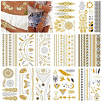 MAYCREATE Temporary Tattoo Stickers for Body Art featuring 9 Sheets 100pcs Waterproof Designs