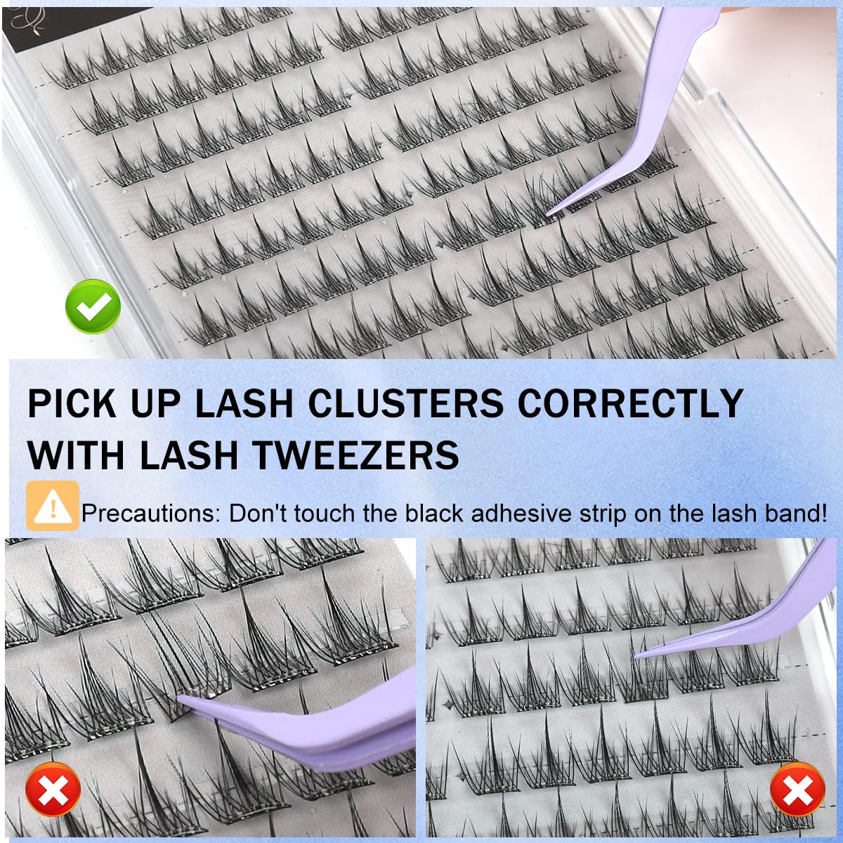 MAYCREATE Lashes Cluster for DIY Lash Extension with 100 pcs 3D C Curl Fibers | Wispy False Eyelashes