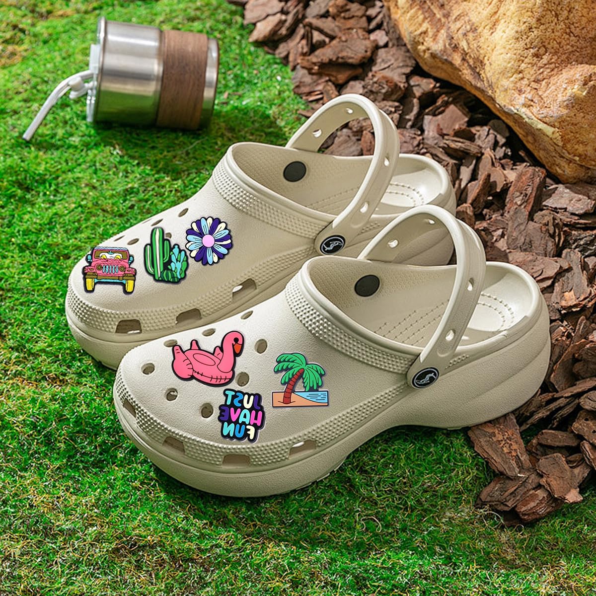 MAYCREATE Cartoon Clog Shoe Charms for Slippers featuring 35PCS PVC Set | Fun Gifts for Kids and Adults