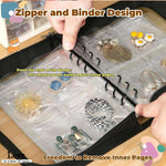 MAYCREATE Transparent Jewelry Storage Book with 60 Pockets for Rings Necklaces and Bracelets | Black 3PCS