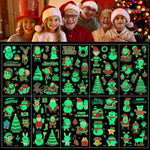 MAYCREATE Temporary Tattoo Stickers for Kids with Waterproof Glow Effect 10 Sheets | Christmas Party and DIY Crafts