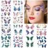 MAYCREATE Butterfly Tattoo Stickers for Women and Girls featuring 12 Sheets | Safe Temporary Face and Body Art