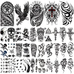 MAYCREATE Temporary Tattoo Stickers for Men with 35 Sheets Waterproof Assorted Designs | Beast Theme Body Art