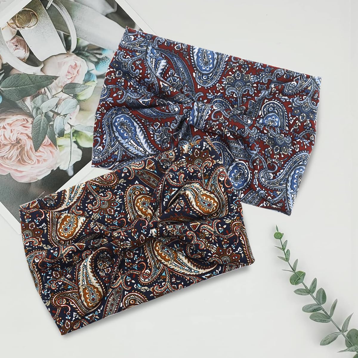 MAYCREATE Sport Headbands for Women featuring Moisture Wicking Stretch Fabric | 4PCS Boho Quick Dry Hairbands for Yoga and Running