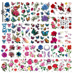 MAYCREATE Temporary Tattoos Stickers for Women with 40 Sheets Waterproof Floral Designs | DIY Body Art Roses and Butterflies