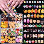 MAYCREATE 3D Cartoon Nail Charms for DIY Nail Art with 12 Styles and Resin Design | Includes Storage Box