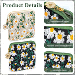 MAYCREATE Small Pouches for Sanitary Pads featuring Zipper Closure and 13x13cm Cotton Design | Pack of 2 for Women