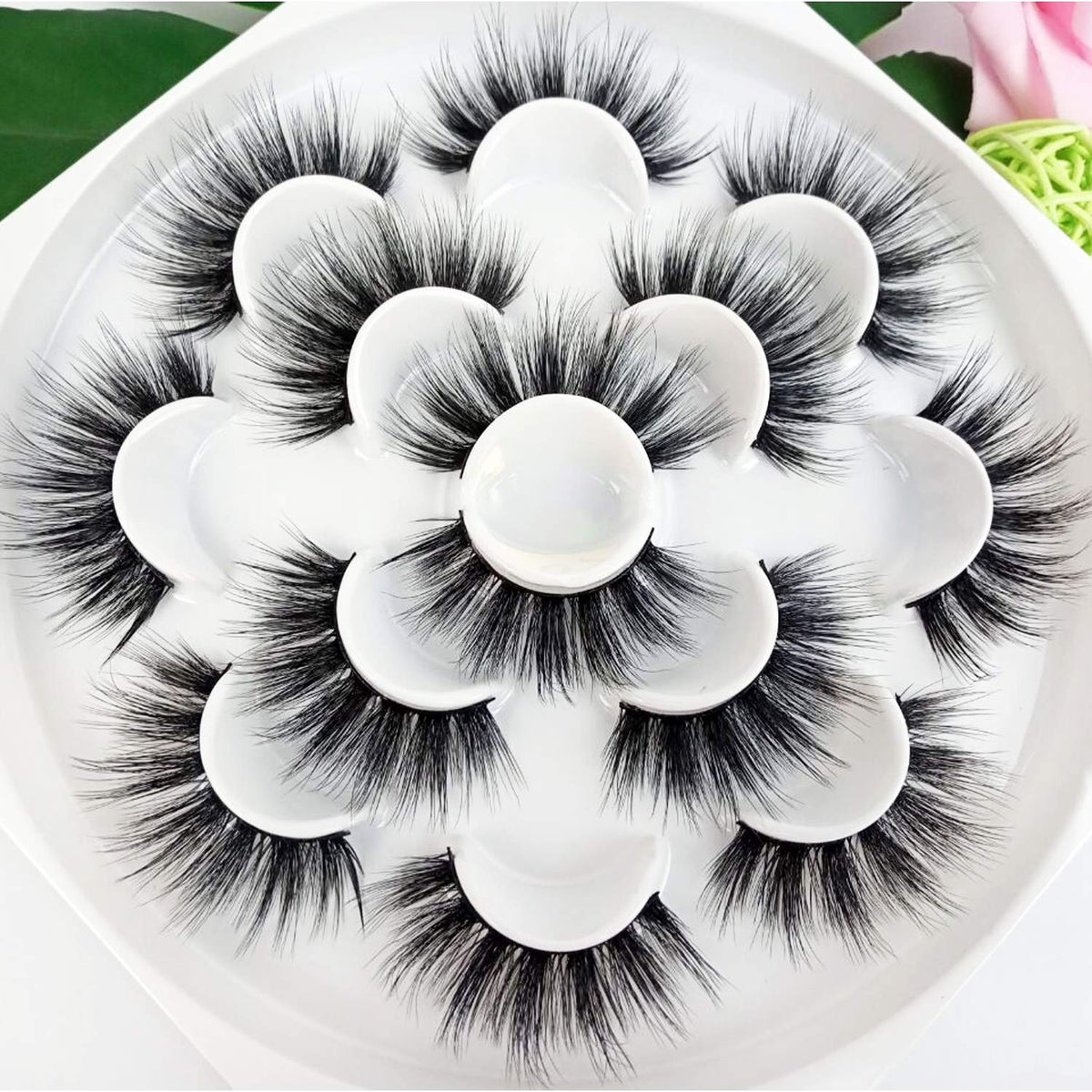 MAYCREATE False Eyelashes for Party Look featuring Knot Free Lash Band and Soft Faux Fiber 7 Pairs 15–18mm