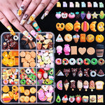 MAYCREATE® 3D Cartoon Nail Charms 12-Style Kawaii Sweetly Stylish Nail Art Charms DIY Nail Art Supplies Charms Craft Charms, with Storage Box