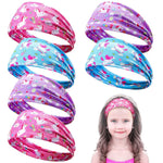 MAYCREATE® 6Pcs Unicorn Sweat Headbands for Girls Fashion Cartoon Sport Bands