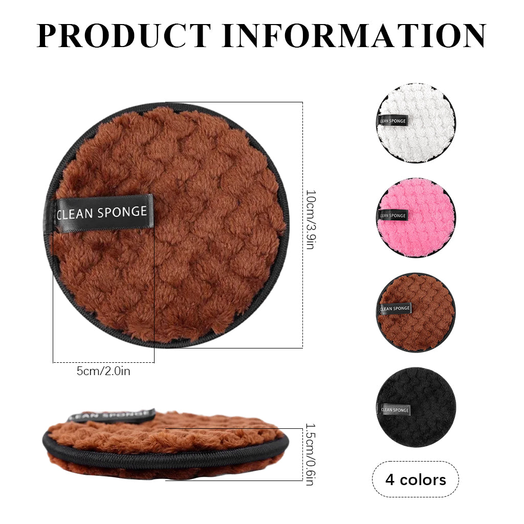 MAYCREATE 4Pcs Makeup Remover Cleansing Pads Set, Reusable Soft Double-Side & Easily Remove Stubborn Face or Eye Makeup & Suitable for Dry, Oily Skin Type